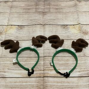 Two pet Reindeer headbands